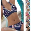 Novel Women's High-quality Summer Swimsuit with Willow Branch Flower Print Strap and Beach Vest Style Swimsuit S-5XL