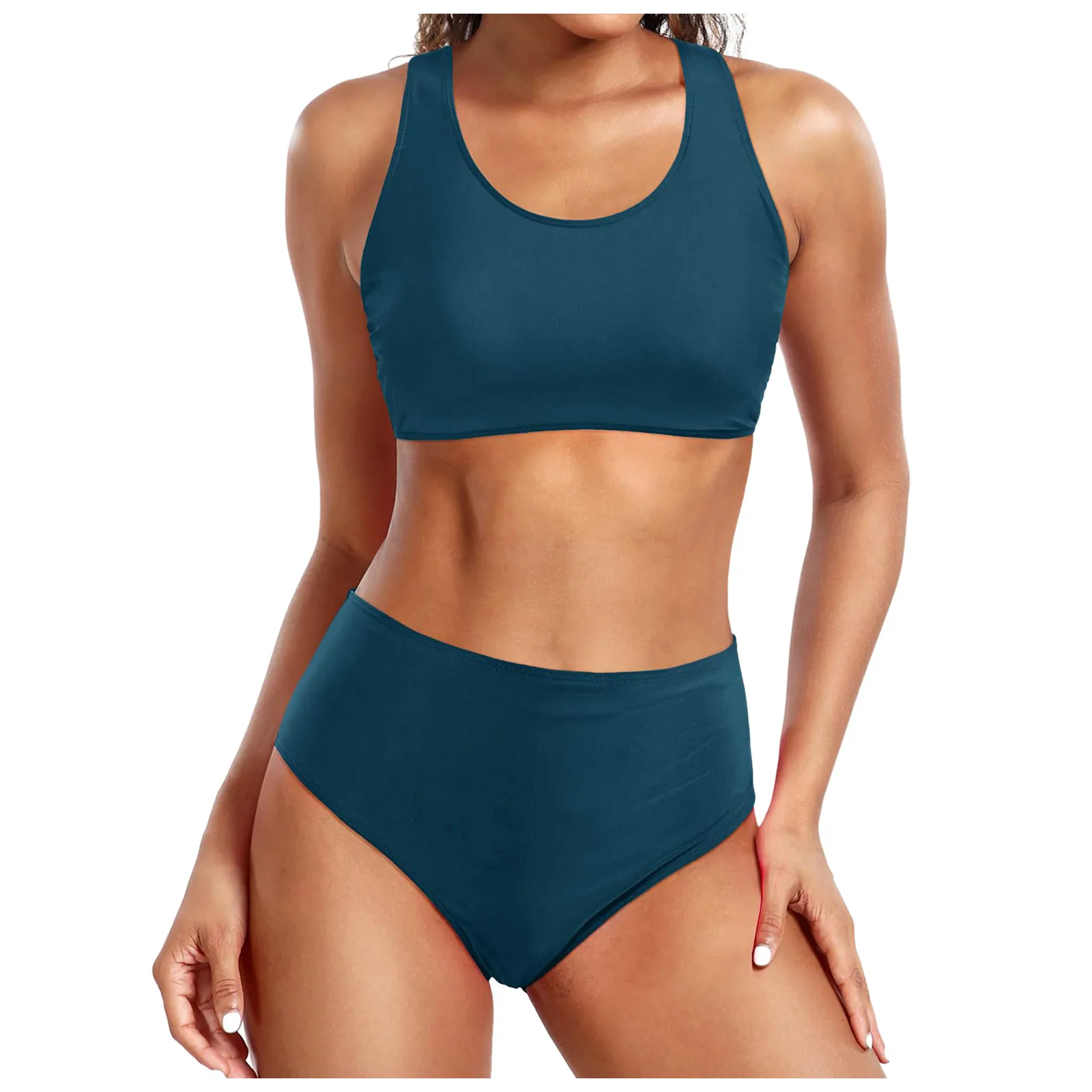 Sporty High-Waisted Tank Bikini Set - Image 20