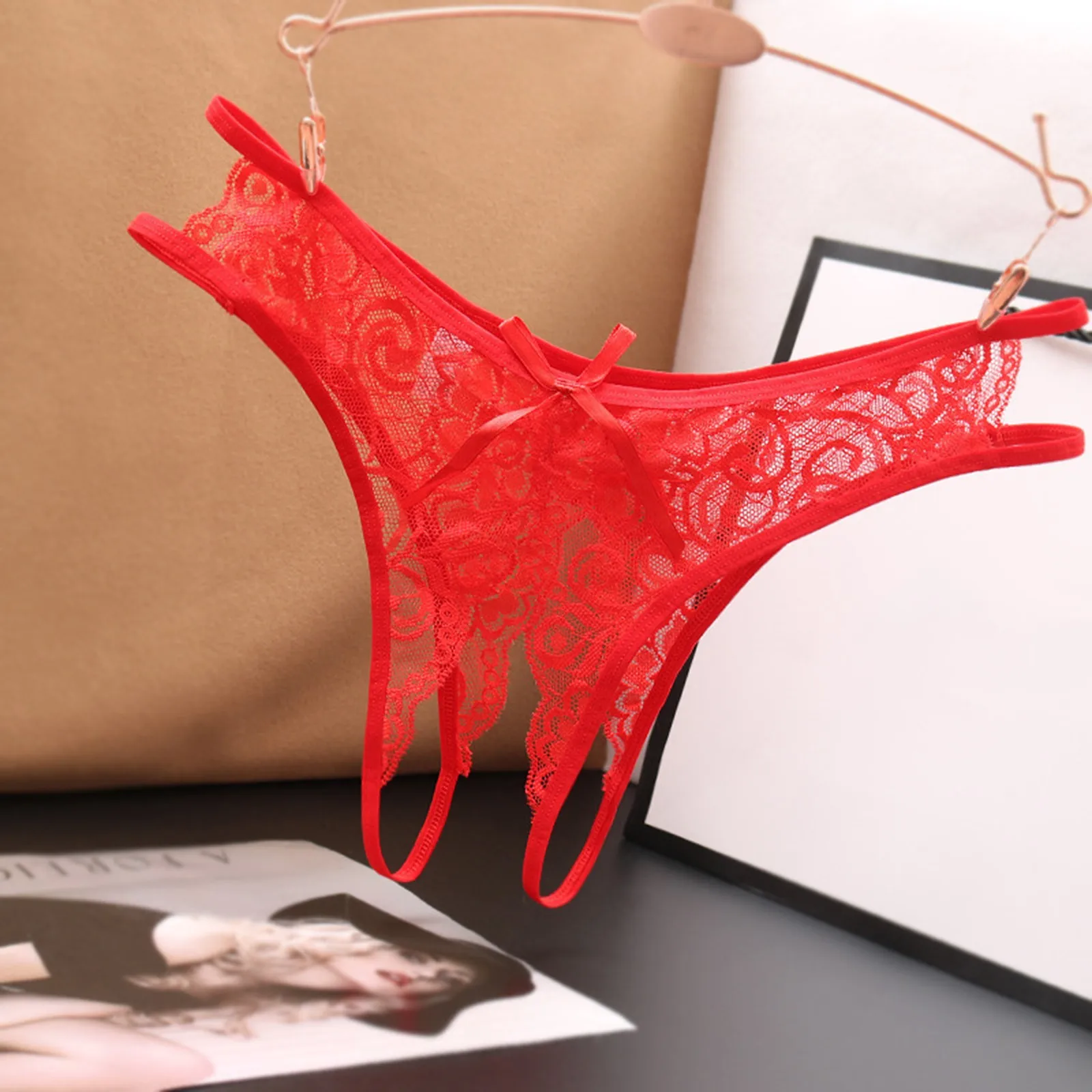 Embroidered Lace Open-Gusset Panty - Image 9
