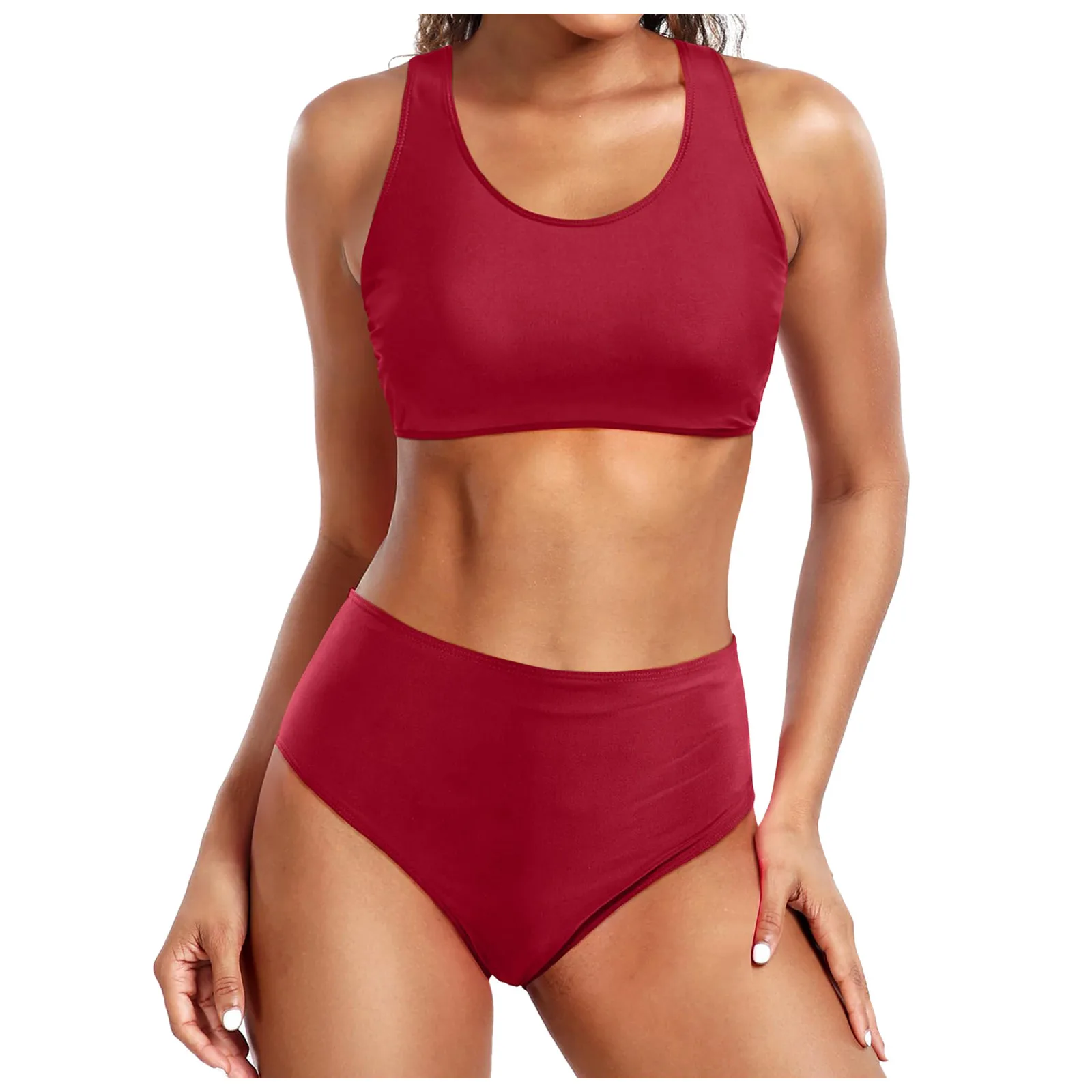 Sporty High-Waisted Tank Bikini Set - Image 11