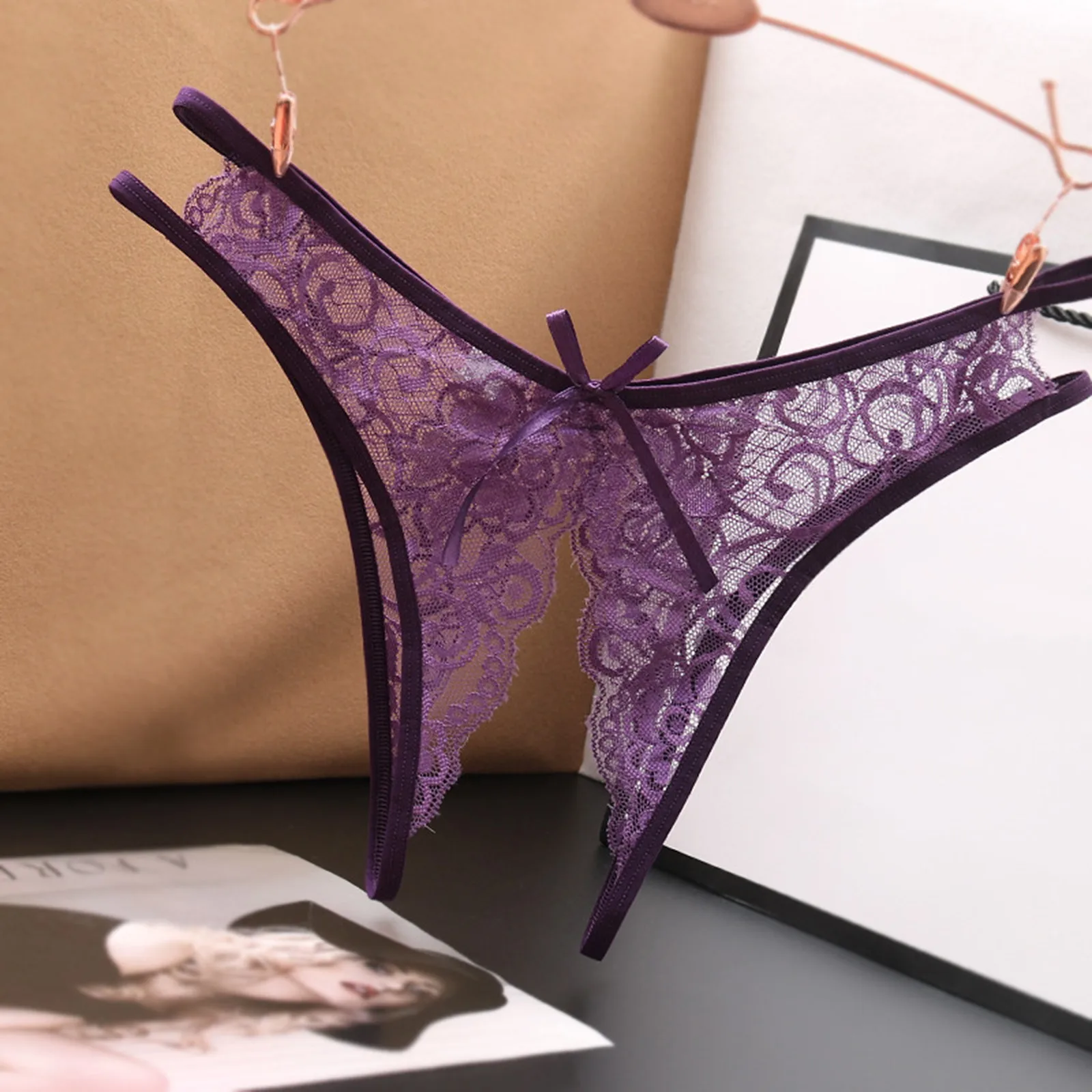 Embroidered Lace Open-Gusset Panty - Image 10