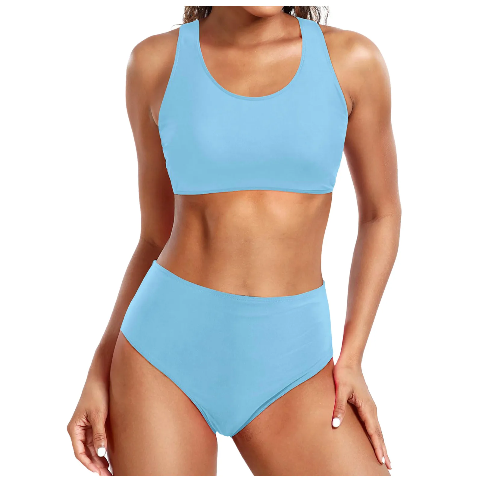 Sporty High-Waisted Tank Bikini Set - Image 19