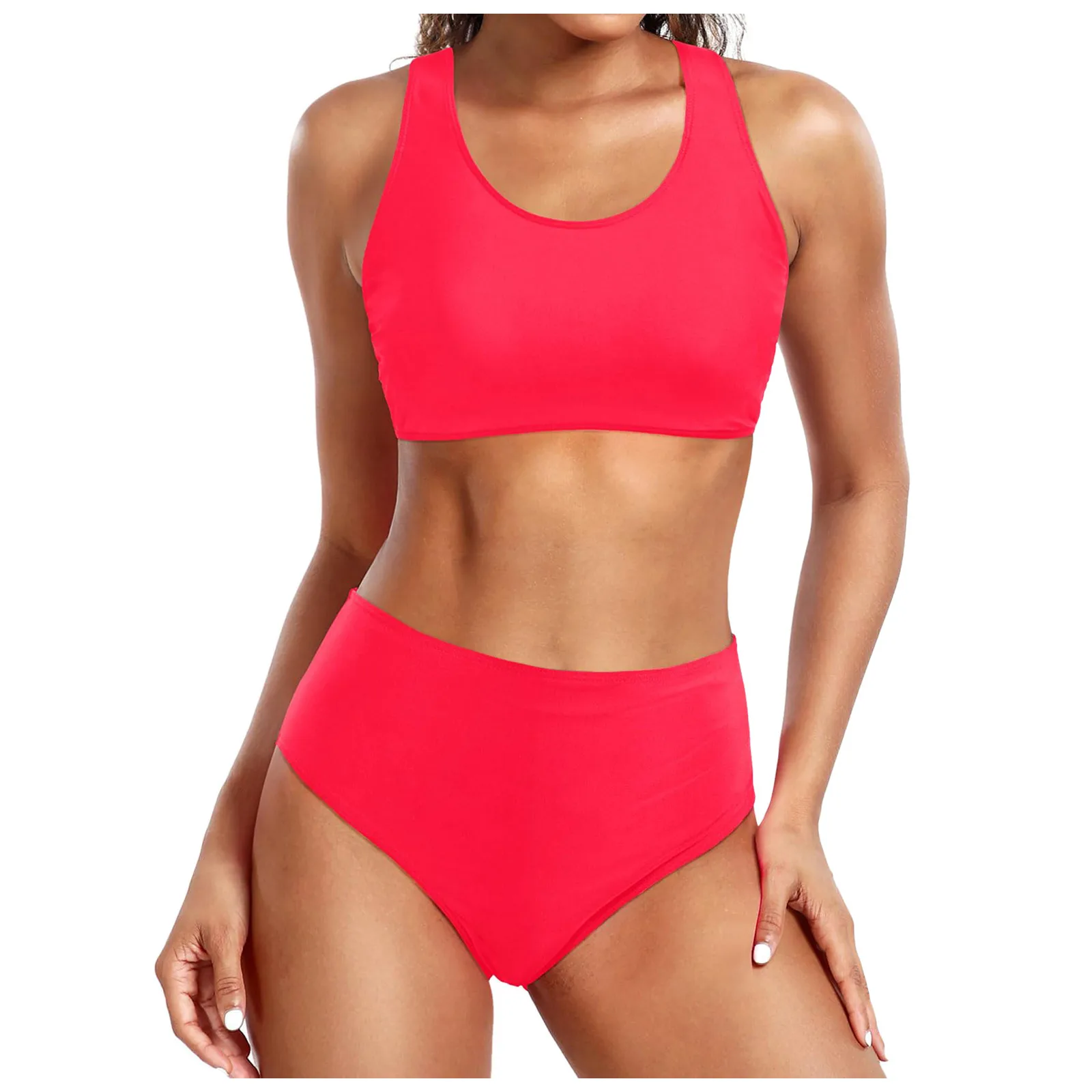 Sporty High-Waisted Tank Bikini Set - Image 16