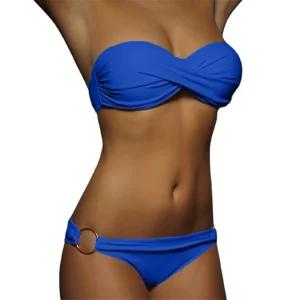 Underwire Bandeau High-Waisted Bikini Set