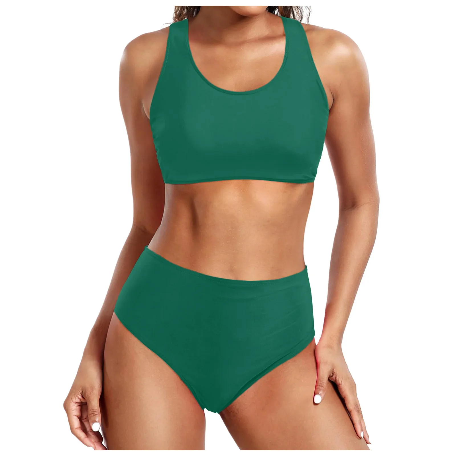 Sporty High-Waisted Tank Bikini Set