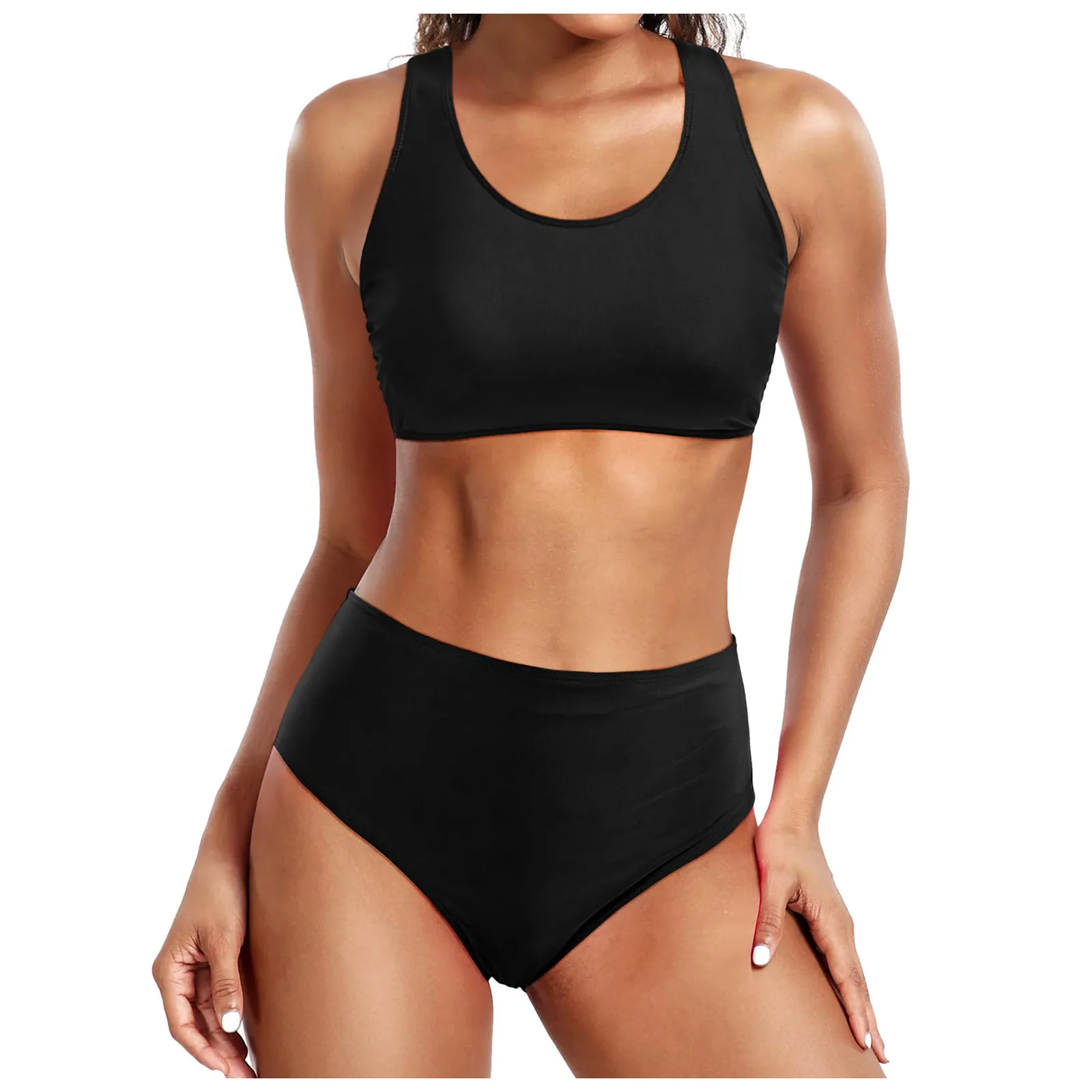 Sporty High-Waisted Tank Bikini Set - Image 3