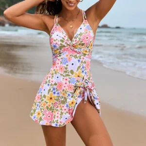 Floral Skirted Swim Dress