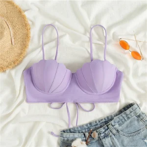 Strappy Seashell Push-Up Bikini Top