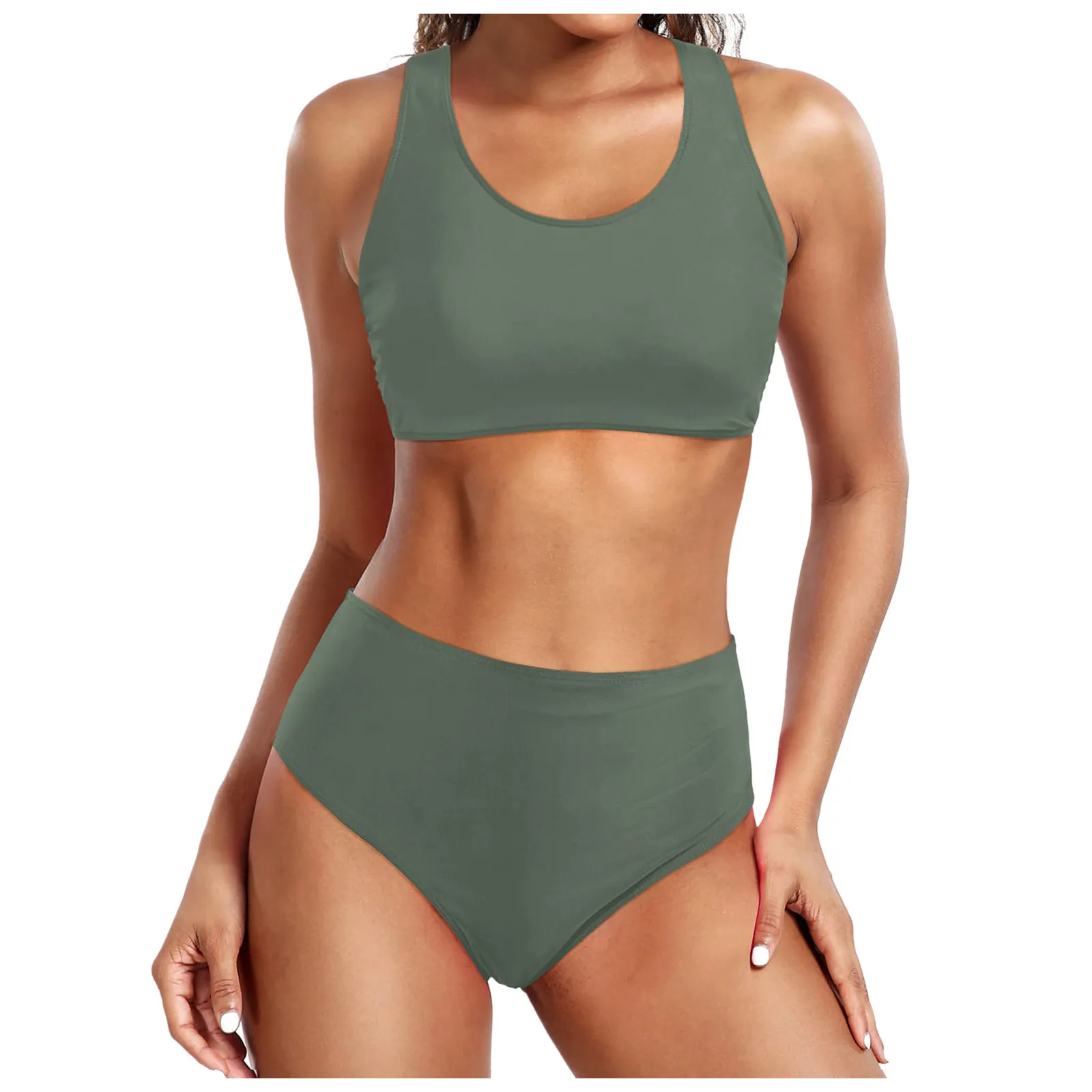 Sporty High-Waisted Tank Bikini Set - Image 21